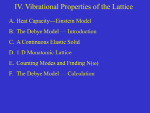 IV. Vibrational Properties of the Lattice