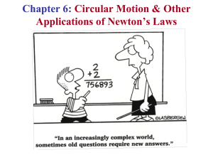 Chapter 6: Circular Motion &amp; Other Applications of Newton’s Laws