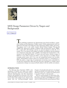 T MSX Design Parameters Driven by Targets and Backgrounds A. T. Stair, Jr.