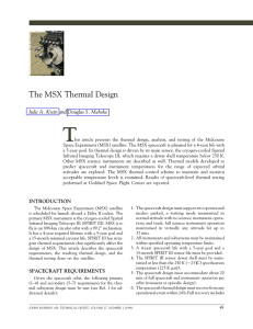 T The MSX Thermal Design Julie A. Krein and Douglas S. Mehoke