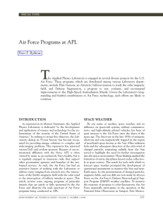 T Air Force Programs at APL Peter F. Bythrow