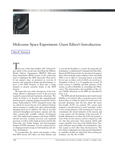 T Midcourse Space Experiment: Guest Editor’s Introduction Max R. Peterson