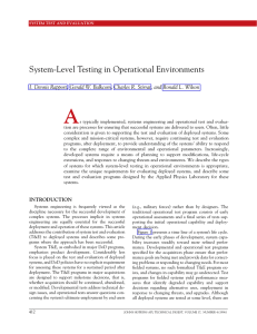 A System-Level Testing in Operational Environments