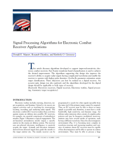 T Signal Processing Algorithms for Electronic Combat Receiver Applications