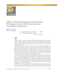 Milton S. Eisenhower Research and Technology Development Center 50th Anniversary Issue: