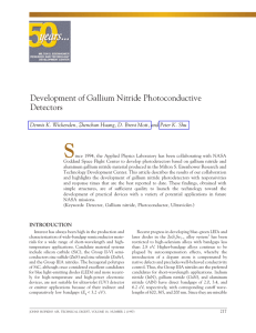 S Development of Gallium Nitride Photoconductive Detectors