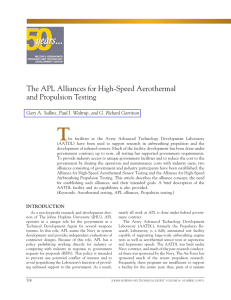 T The APL Alliances for High-Speed Aerothermal and Propulsion Testing