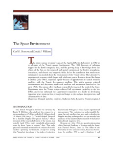 T The Space Environment Carl O. Bostrom and Donald J. Williams