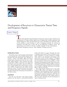 T Development of Receivers to Characterize Transit Time and Frequency Signals