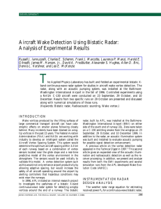 Aircraft Wake Detection Using Bistatic Radar: Analysis of Experimental Results