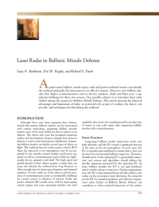 A Laser Radar in Ballistic Missile Defense