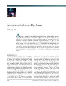 A Approaches	to	Multisensor	Data	Fusion Joseph S. J. Peri