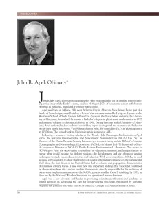 J John R. Apel: Obituary *