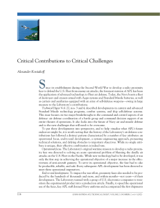 S Critical	Contributions	to	Critical	Challenges Alexander Kossiakoff
