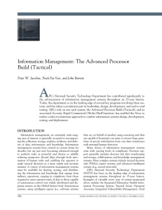 A Information Management: The Advanced Processor Build (Tactical)