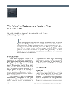 T The Role of the Environmental Specialist Team in At-Sea Tests