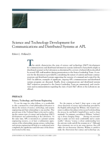T Science and Technology Development for Communications and Distributed Systems at APL
