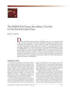 D The ESSENCE II Disease Surveillance Test Bed Joseph S. Lombardo
