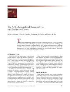 T The APL Chemical and Biological Test and Evaluation Center