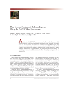 Mass Spectral Analysis of Biological Agents Using the BioTOF Mass Spectrometer