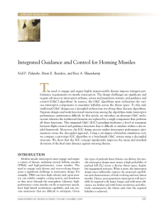 T Integrated Guidance and Control for Homing Missiles