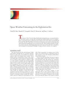 T space Weather Forecasting in the exploration era