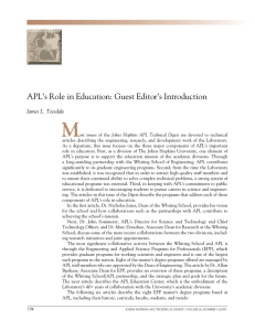 M ApL’s	role	in	education:	guest	editor’s	introduction James L. Teesdale