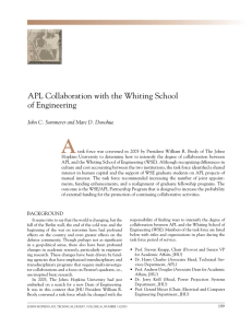 A ApL collaboration with the Whiting school of engineering