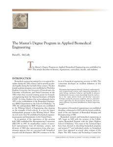 T The	master’s	Degree	program	in	Applied	biomedical engineering Russell L. McCally