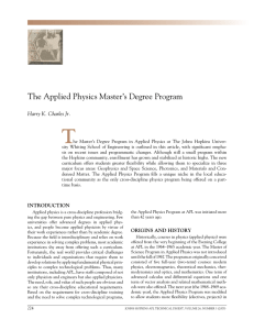 T The	Applied	physics	master’s	Degree	program Harry K. Charles Jr.