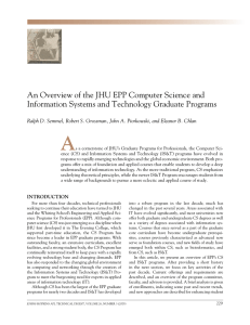 A An overview of the Jhu epp computer science and