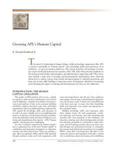 T growing	ApL’s	human	capital B. Kenneth Estabrook Jr.