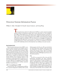 T Detection	systems	information	Fusion William G. Bath, Christopher M. Boswell, Suzette Sommerer, and I-Jeng Wang