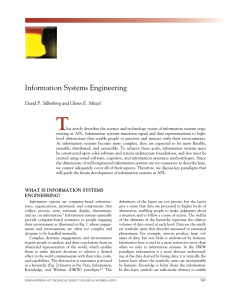 T information systems engineering David P. Silberberg and Glenn E. Mitzel