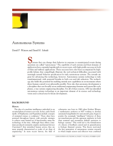 S Autonomous	systems David P. Watson and David H. Scheidt
