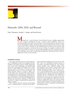 M materials:	2004,	2020,	and	beyond Paul J. Biermann, Jennifer L. Sample, and David Drewry