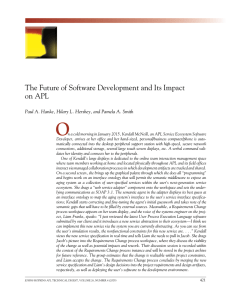 O The Future of software Development and its impact on ApL