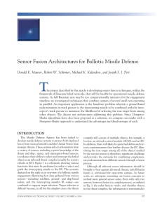 T sensor Fusion Architectures for ballistic missile Defense