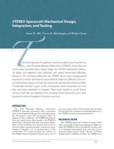 T STEREO Spacecraft Mechanical Design, Integration, and Testing