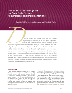 D Human Missions Throughout the Outer Solar System: Requirements and Implementations