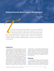 National Security Space Program Management