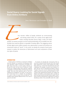 Social Query: Looking for Social Signals from Online Artifacts