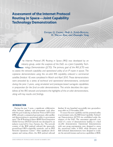 Assessment of the Internet Protocol Routing in Space—Joint Capability Technology Demonstration