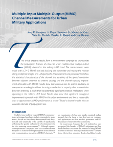 Multiple-Input Multiple-Output (MIMO) Channel Measurements for Urban Military Applications