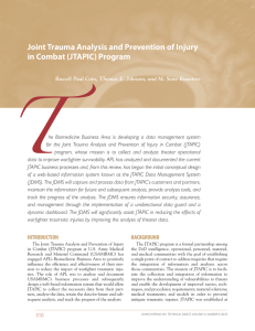 Joint Trauma Analysis and Prevention of Injury in Combat (JTAPIC) Program