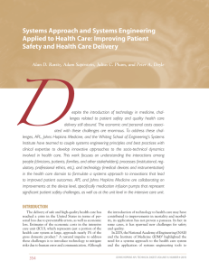 Systems Approach and Systems Engineering Applied to Health Care: Improving Patient