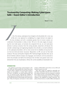 Trustworthy Computing: Making Cyberspace Safe—Guest Editor’s Introduction