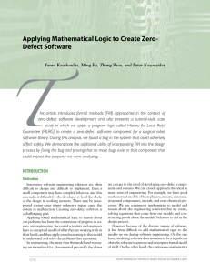 Applying Mathematical Logic to Create Zero- Defect Software