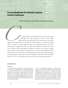 Formal Methods for Robotic System Control Software