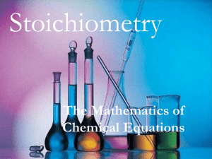 Stoichiometry The Mathematics of Chemical Equations